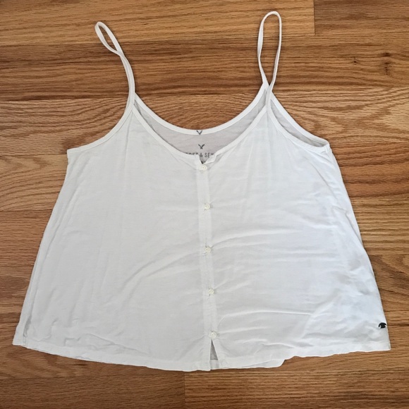 White Button Up Tank Top - Picture 2 of 6